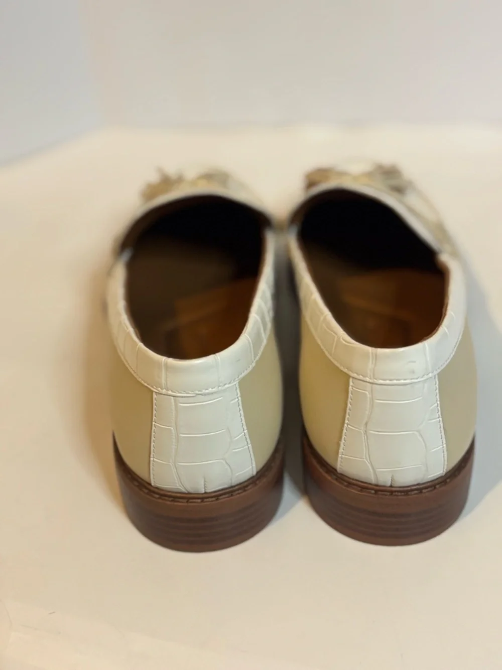 Franco Sarto Cream and White Tassel Loafers - Picture 3 of 9